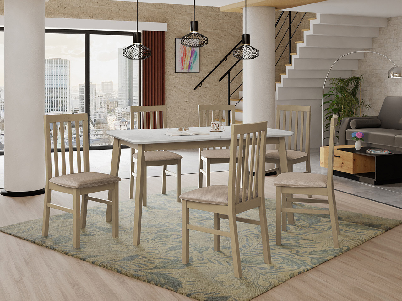 Trpezarijski set Victorville 267 (Sonoma hrast)