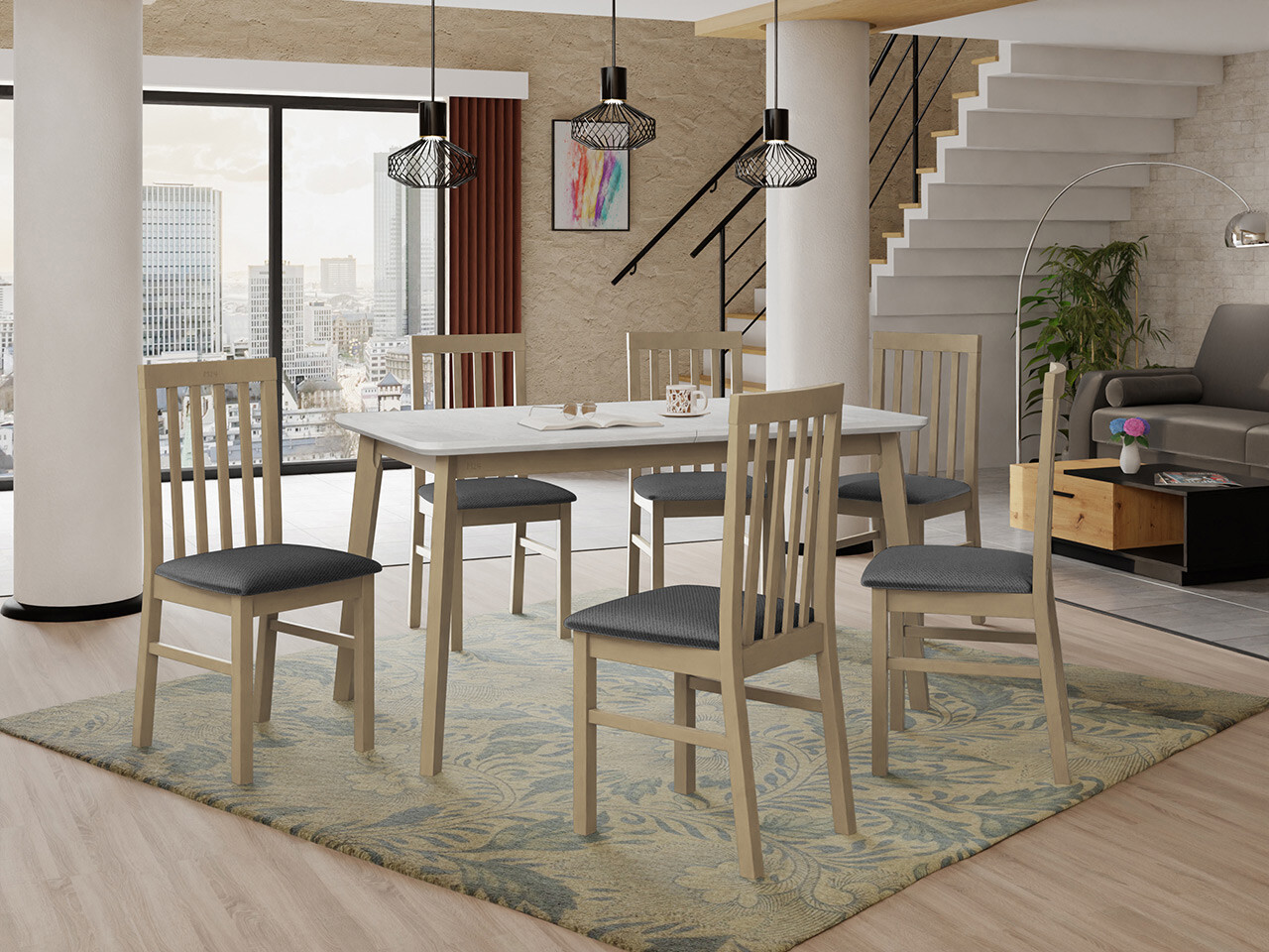 Trpezarijski set Victorville 267 (Sonoma hrast)