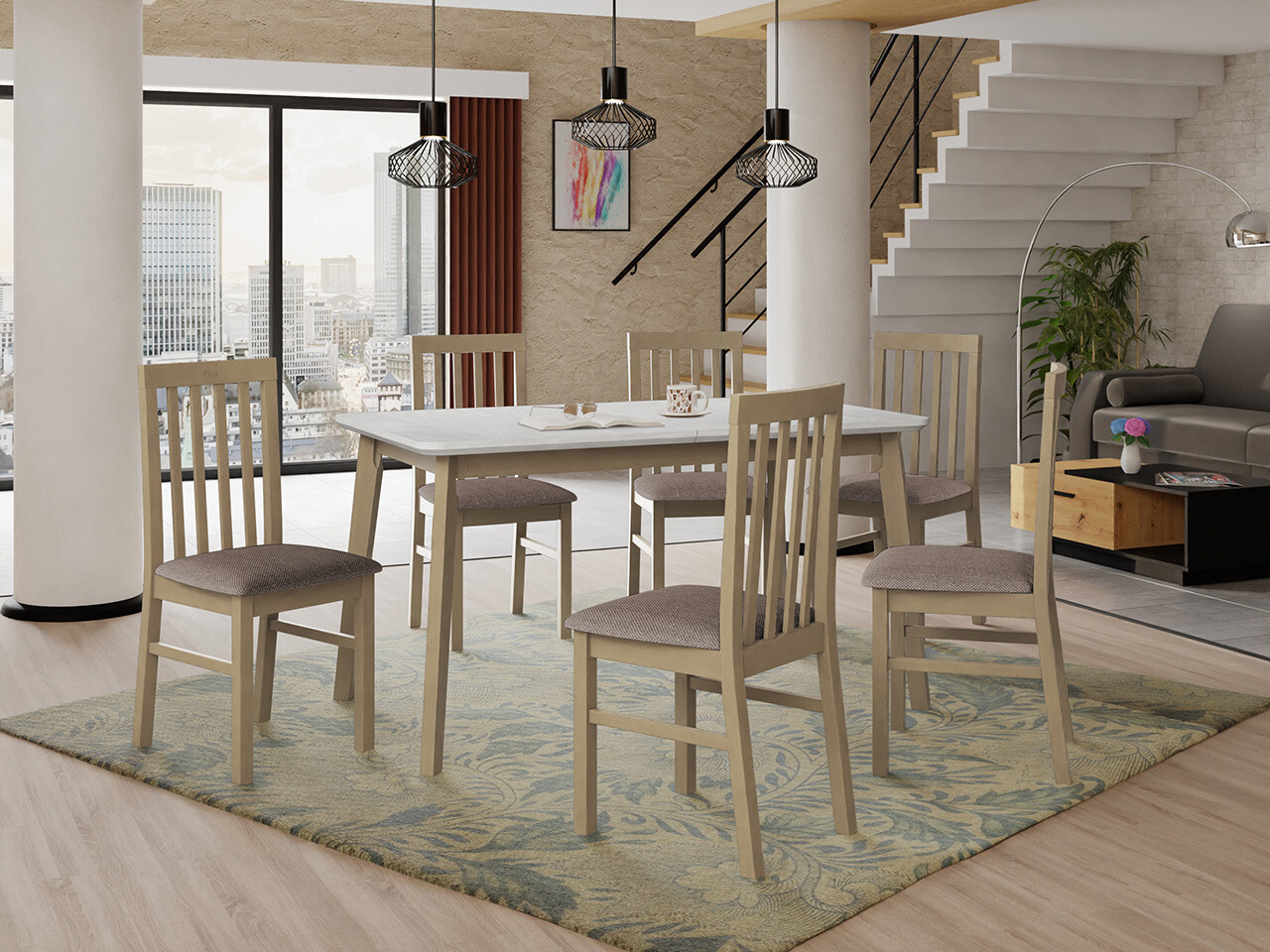 Trpezarijski set Victorville 267 (Sonoma hrast)