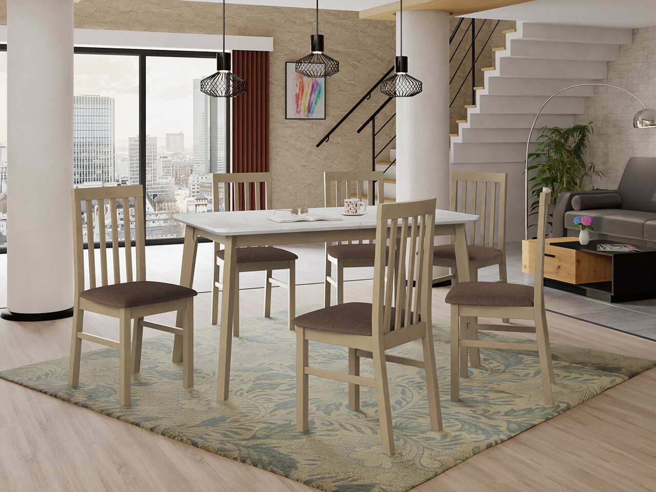 Trpezarijski set Victorville 267 (Sonoma hrast)