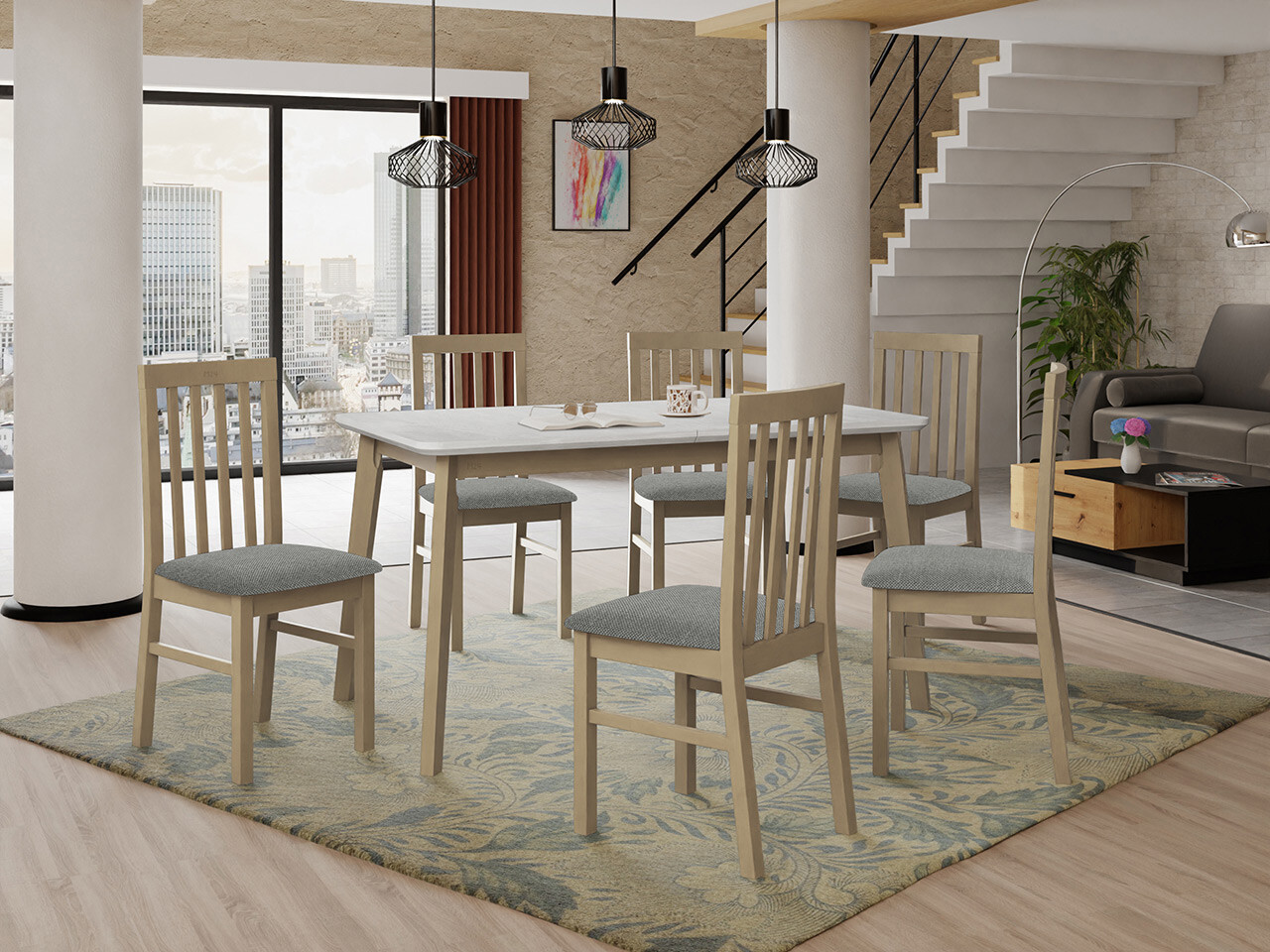 Trpezarijski set Victorville 267 (Sonoma hrast)