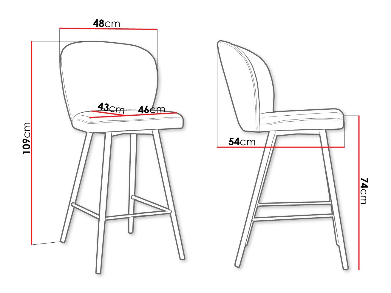 Barska stolica Jackson 101 (Crno + Magic Velvet 2209)