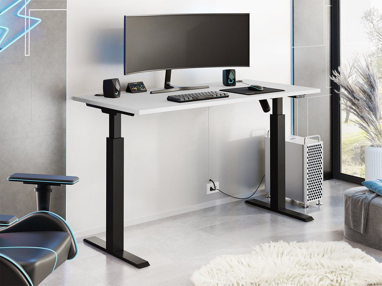 Sto sa podesivom visinom Tucson 171 (Svetloosiva + Mat crna)