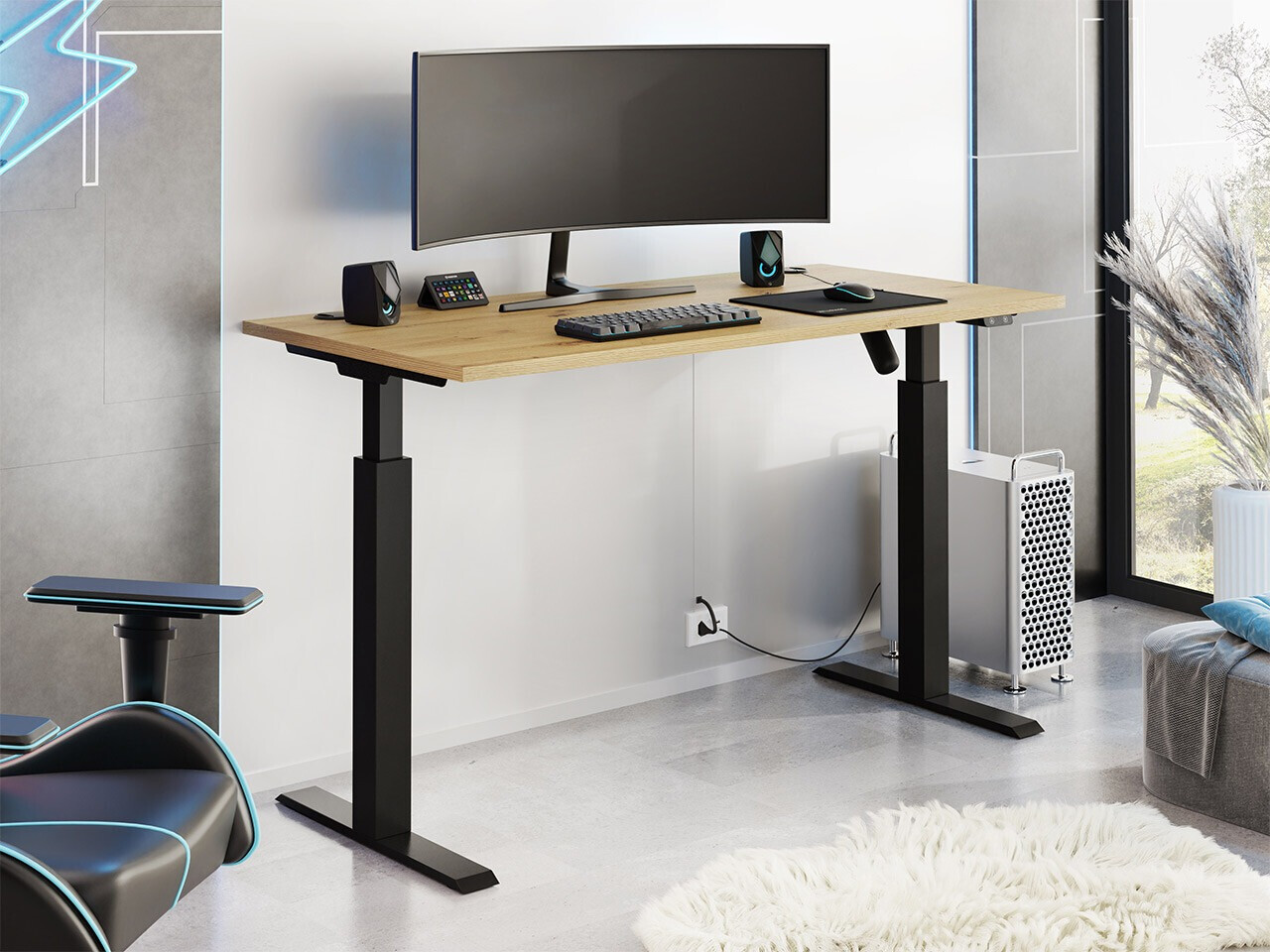 Sto sa podesivom visinom Tucson 171 (Zanatski hrast + Mat crna)