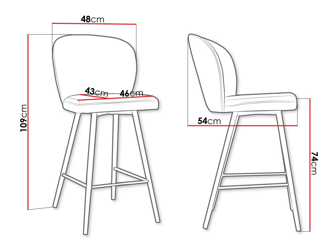 Barska stolica Jackson 101 (Crno + Magic Velvet 2258)