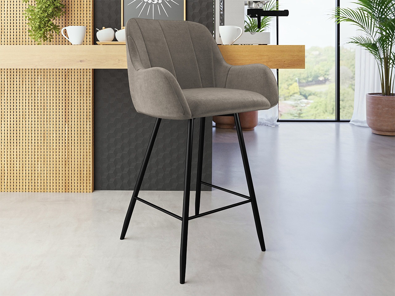 Barska stolica Jackson 102 (Crno + Magic Velvet 2209)