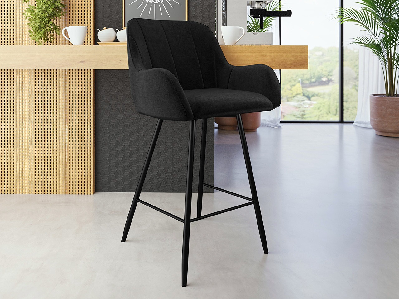 Barska stolica Jackson 102 (Crno + Magic Velvet 2219)
