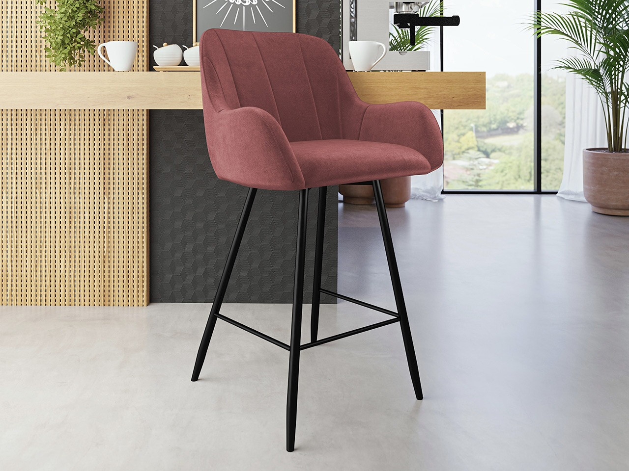 Barska stolica Jackson 102 (Crno + Magic Velvet 2258)