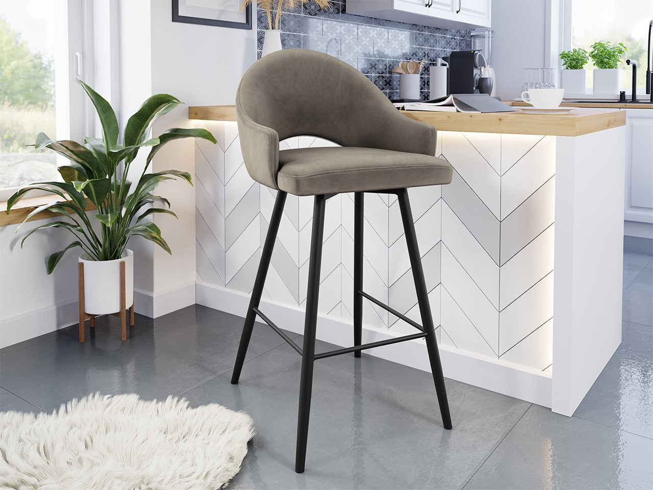 Barska stolica Jackson 103 (Crno + Magic Velvet 2209)