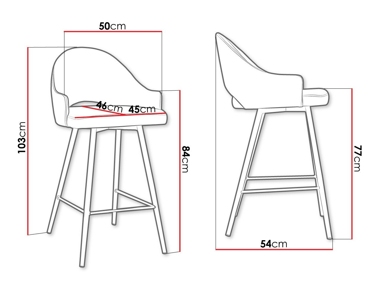 Barska stolica Jackson 103 (Crno + Magic Velvet 2209)