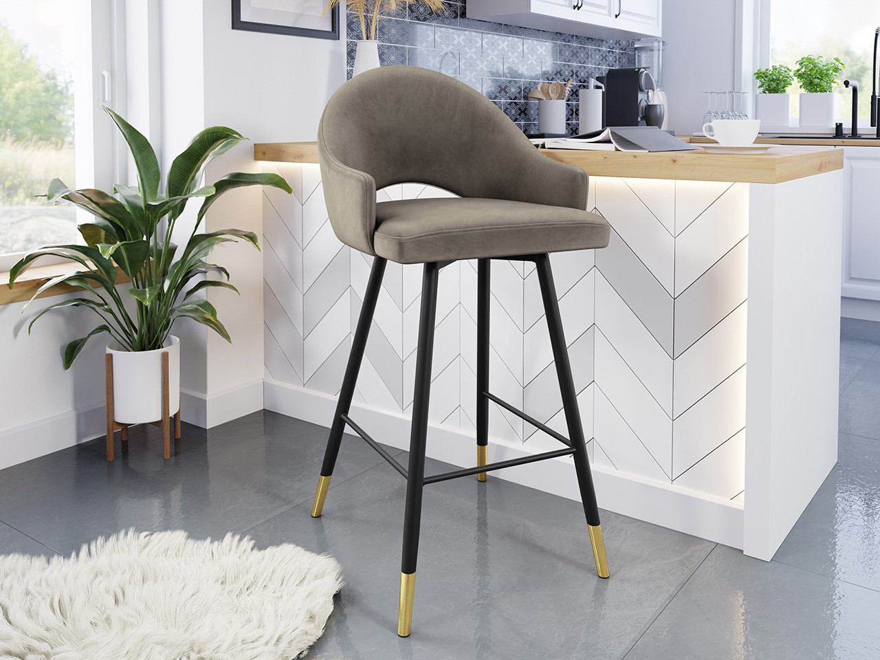 Barska stolica Jackson 103 (Crno + Magic Velvet 2209)