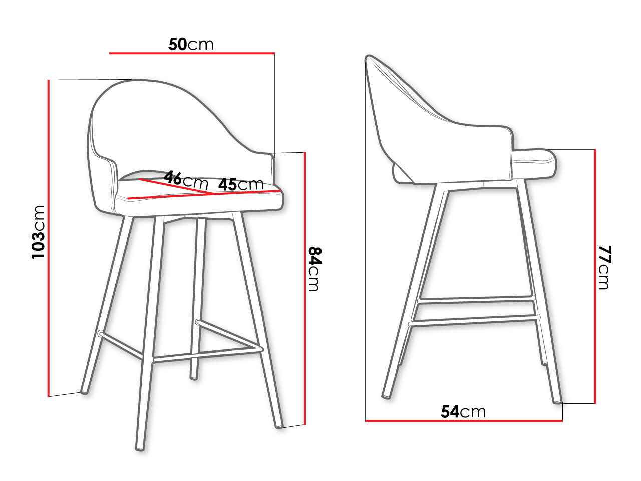 Barska stolica Jackson 103 (Crno + Magic Velvet 2216)