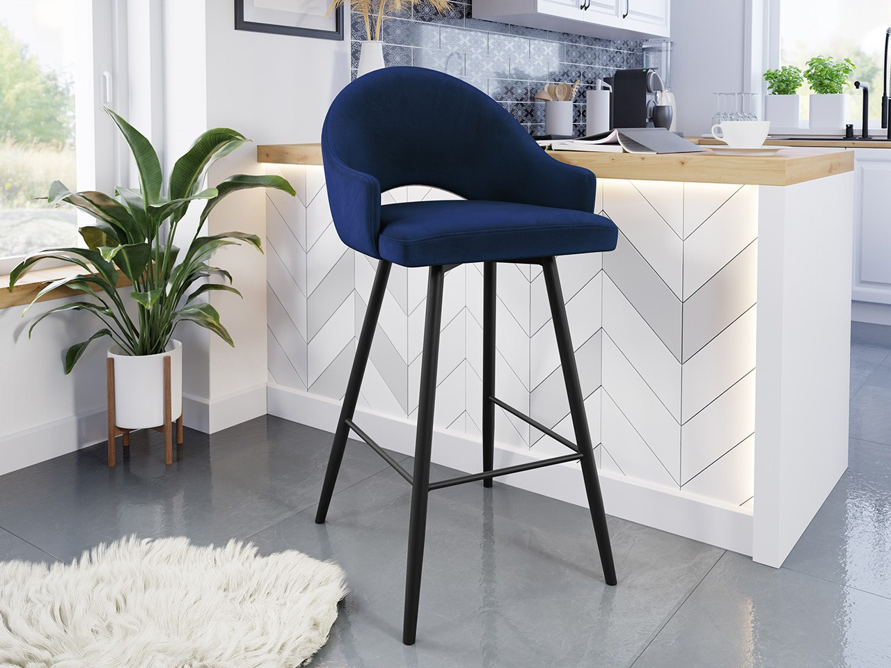 Barska stolica Jackson 103 (Crno + Magic Velvet 2216)