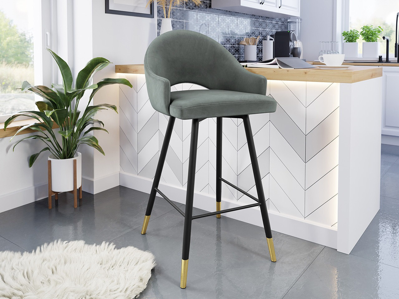 Barska stolica Jackson 103 (Crno + Magic Velvet 2217)