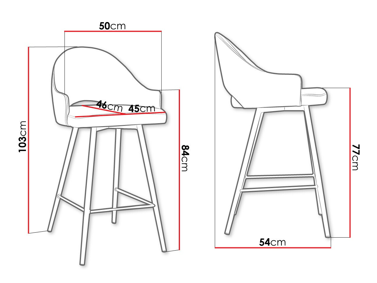 Barska stolica Jackson 103 (Crno + Magic Velvet 2225)
