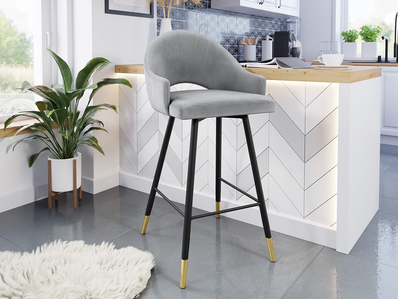 Barska stolica Jackson 103 (Crno + Magic Velvet 2240)