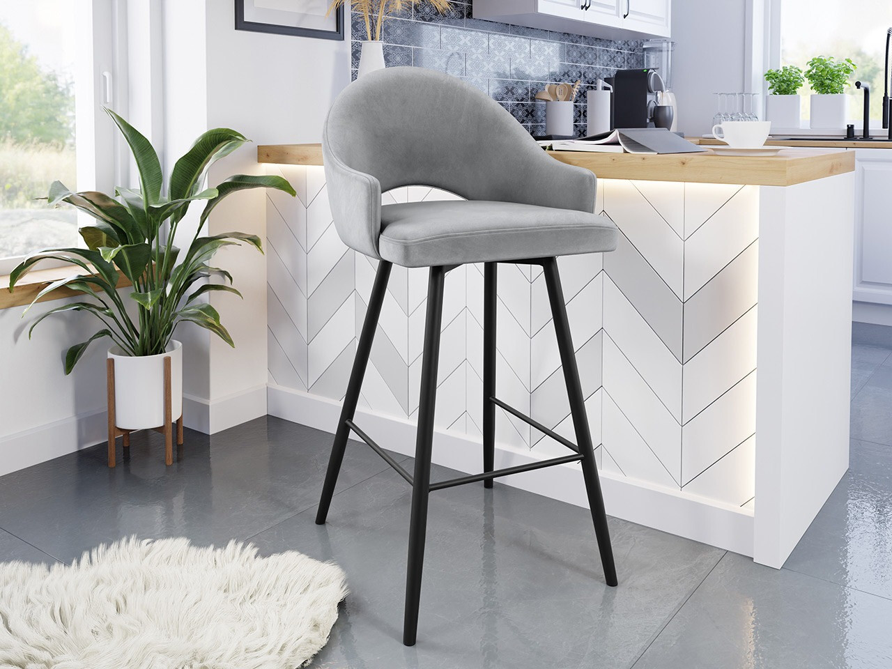 Barska stolica Jackson 103 (Crno + Magic Velvet 2240)