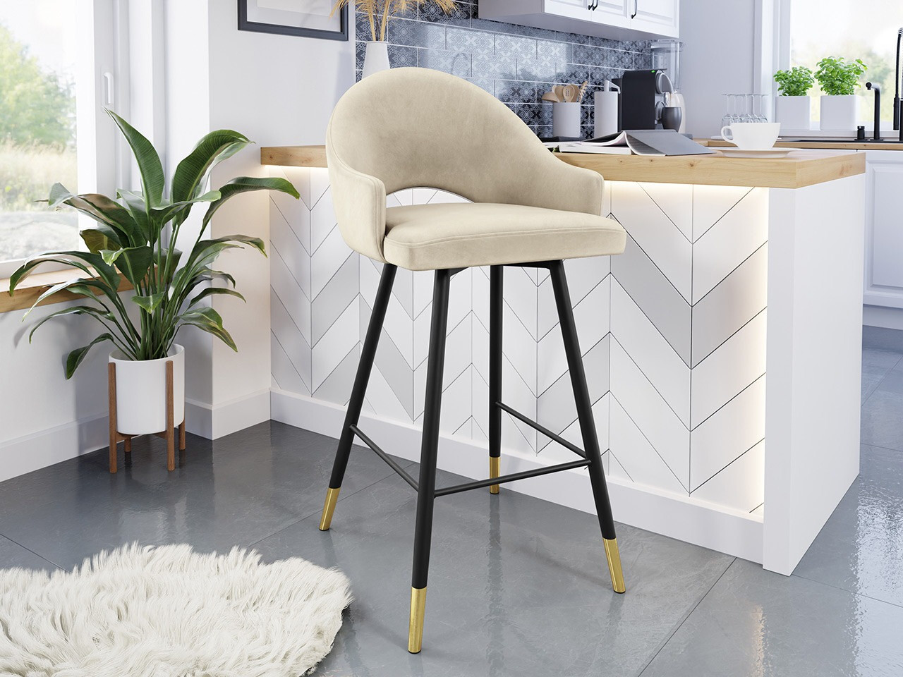 Barska stolica Jackson 103 (Crno + Magic Velvet 2250)