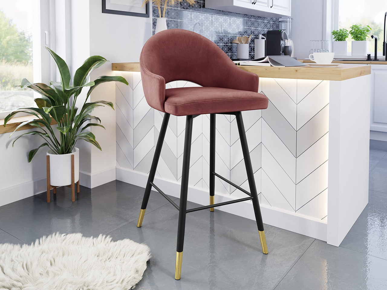 Barska stolica Jackson 103 (Crno + Magic Velvet 2258)