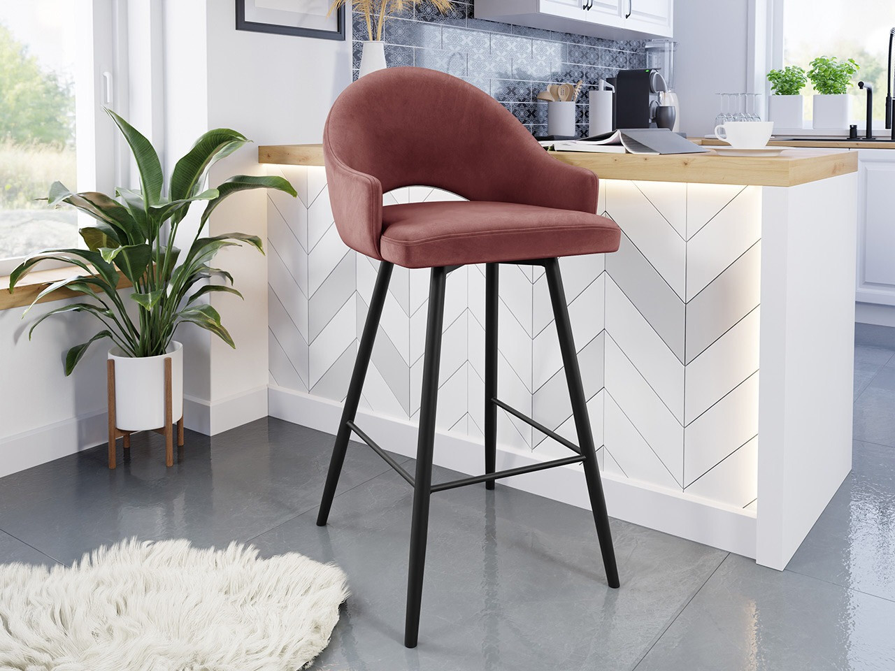 Barska stolica Jackson 103 (Crno + Magic Velvet 2258)