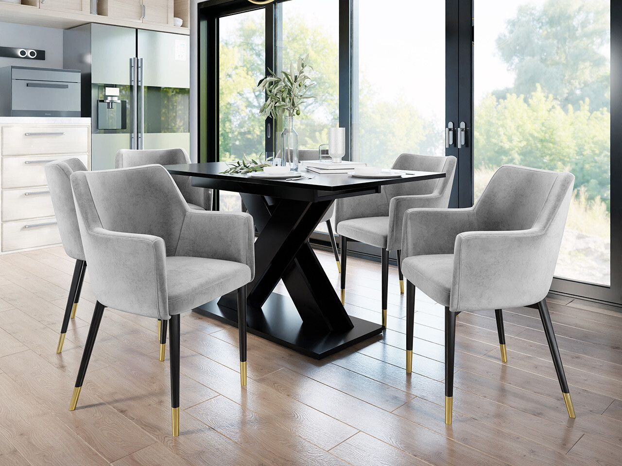 Stolica Jackson 108 (Crno + Magic Velvet 2240)