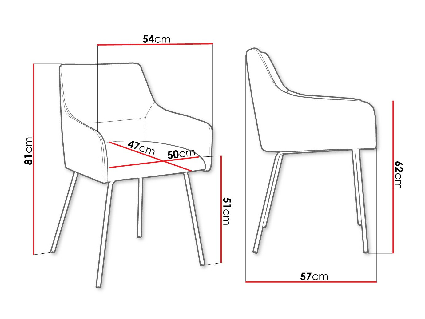 Stolica Jackson 109 (Crno + Magic Velvet 2217)