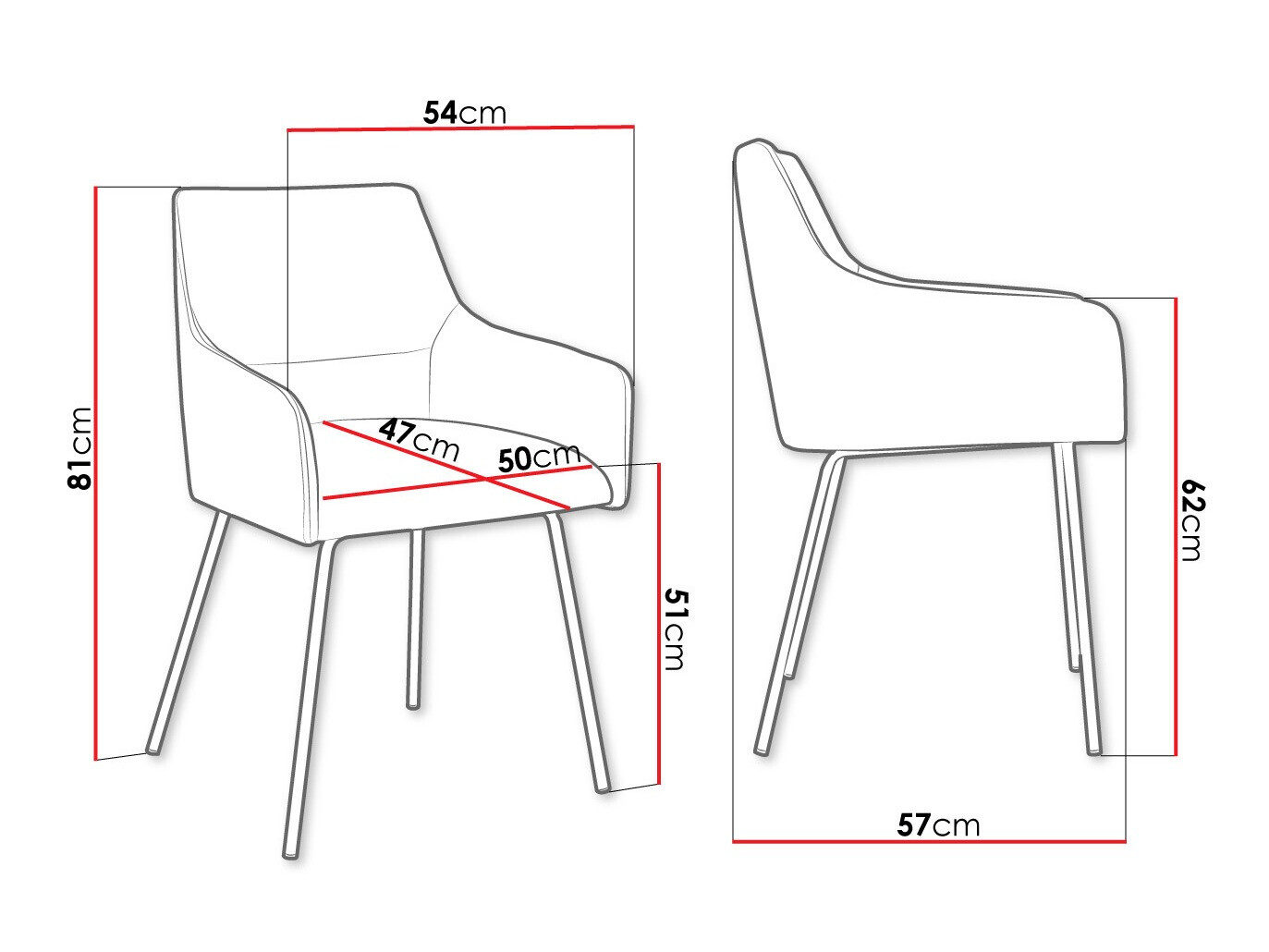 Stolica Jackson 109 (Crno + Magic Velvet 2216)
