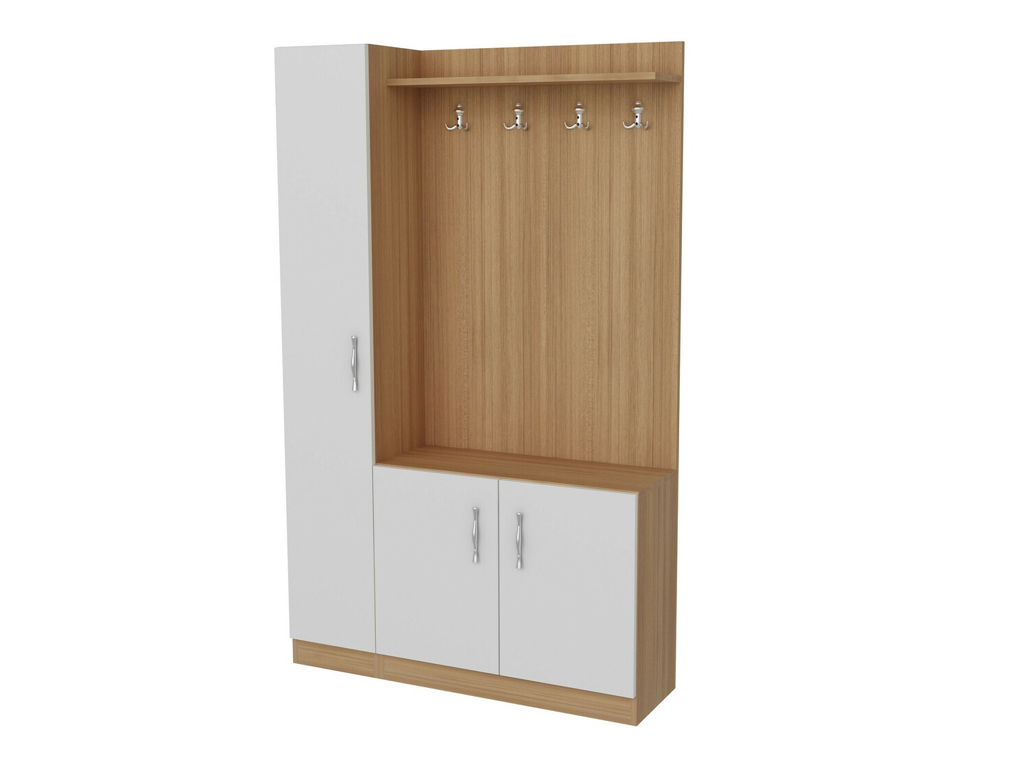 Set za hodnik Kailua 595 (Belo + Tikovina)