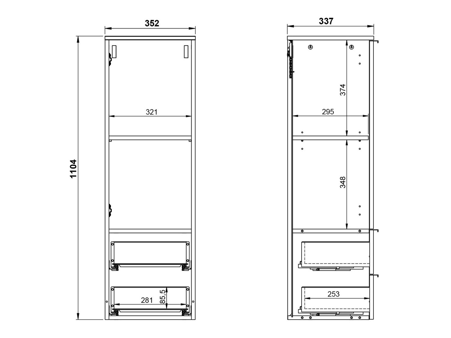 Viseći ormarić za kupatilo Temeli 102