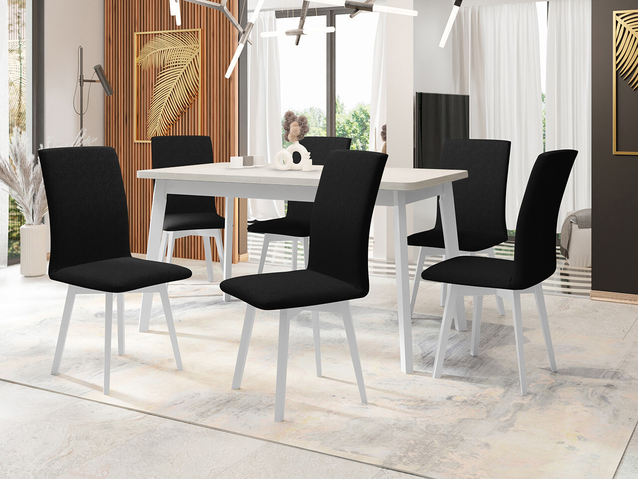 Trpezarijski set Victorville 335 (Belo)