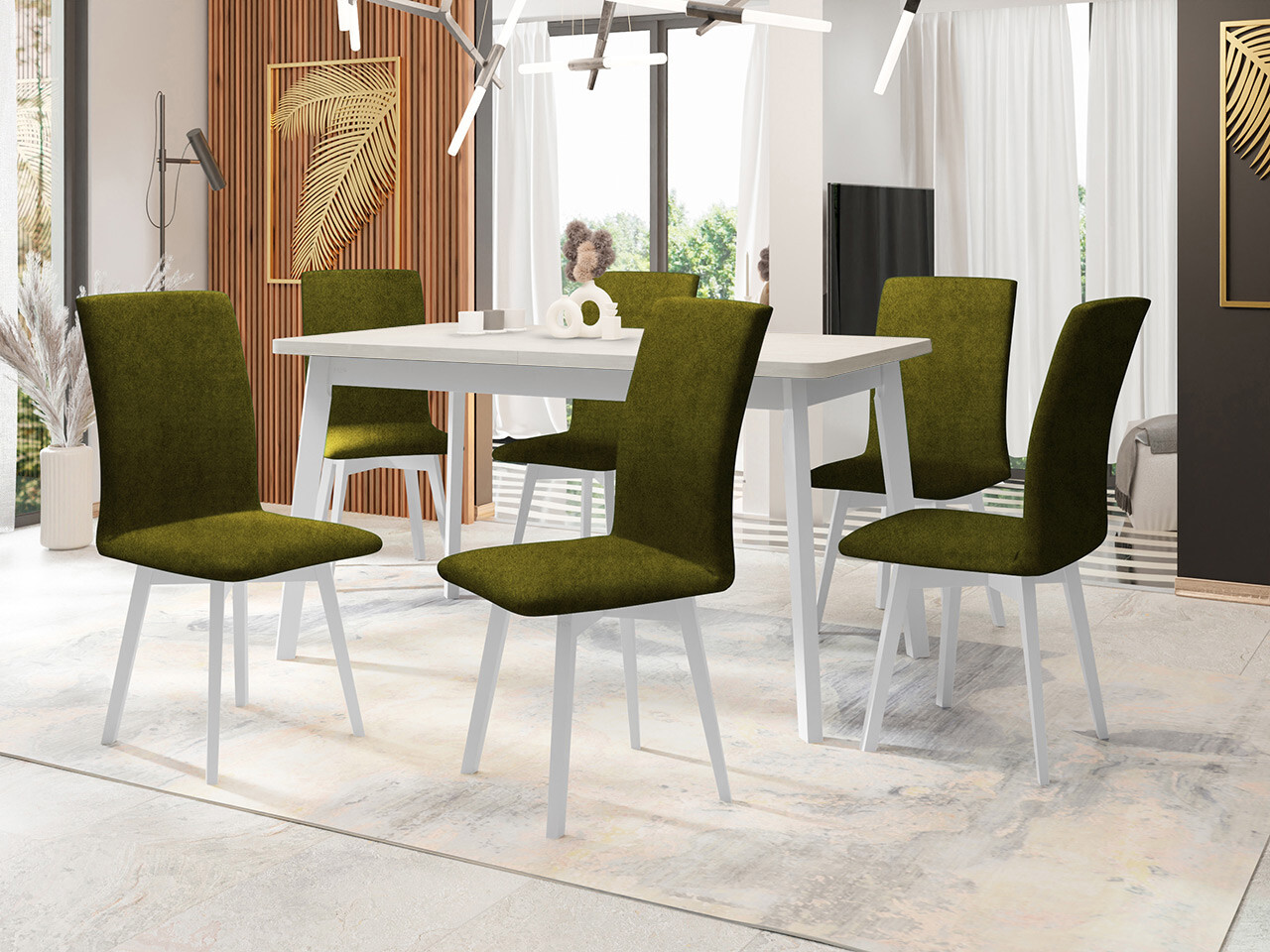 Trpezarijski set Victorville 335 (Belo)