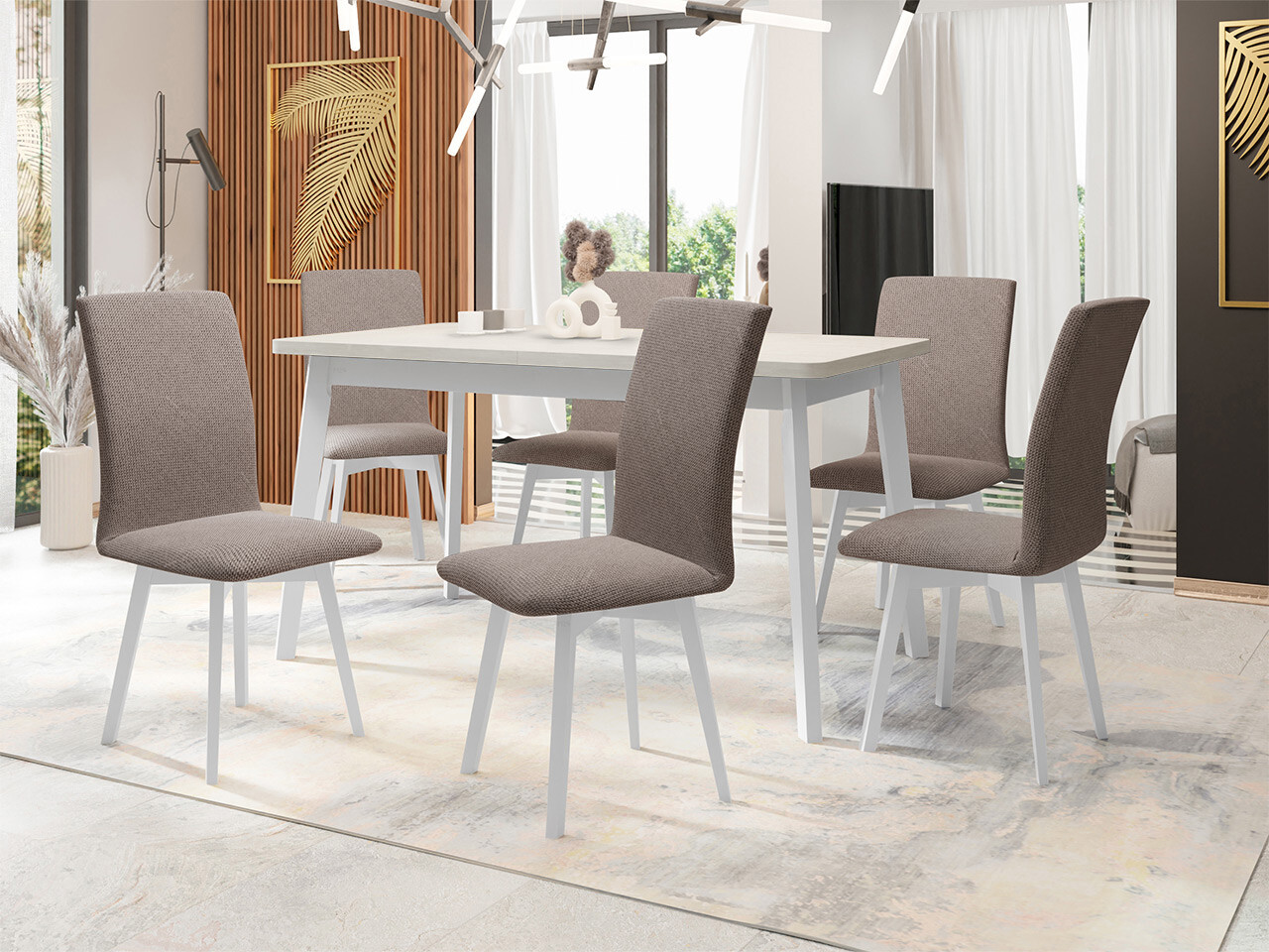 Trpezarijski set Victorville 335 (Belo)