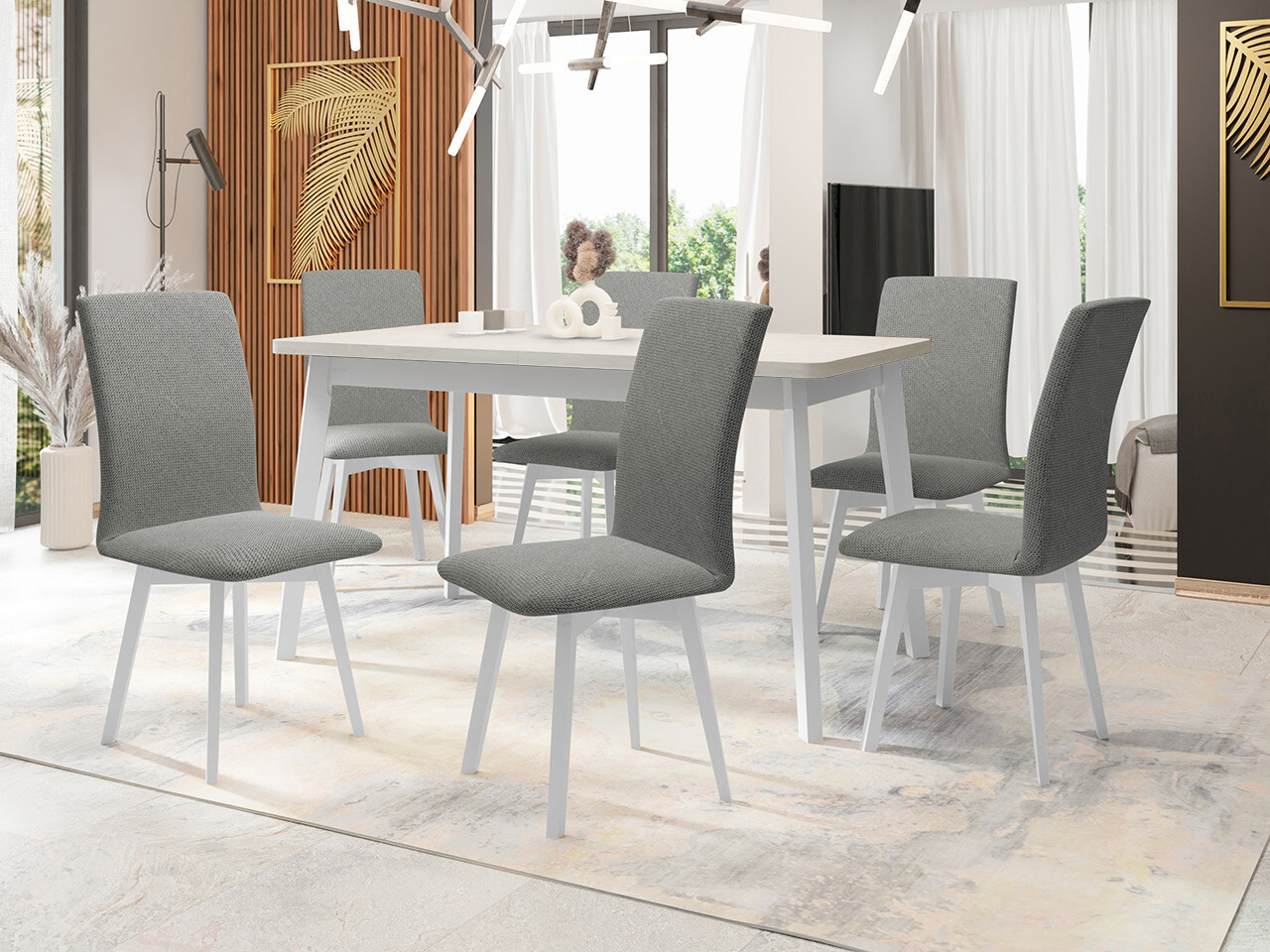 Trpezarijski set Victorville 335 (Belo)