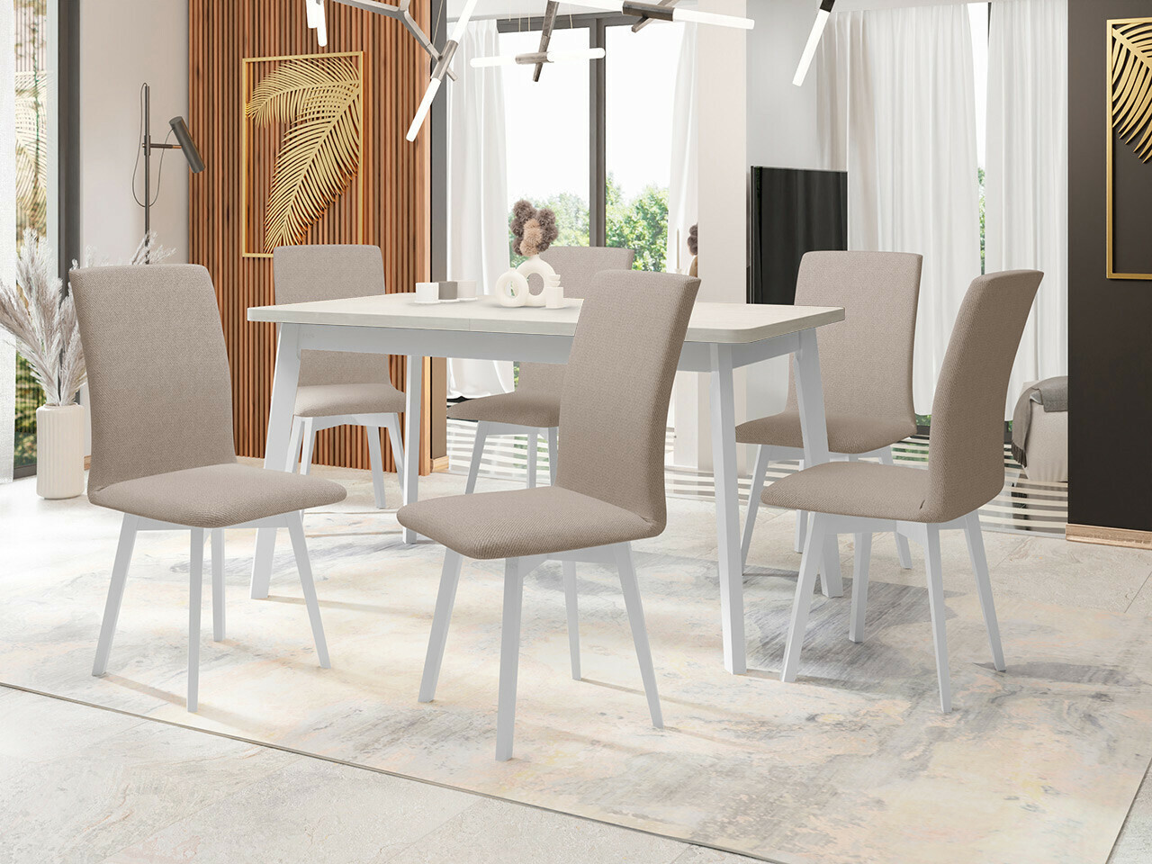 Trpezarijski set Victorville 335 (Belo)