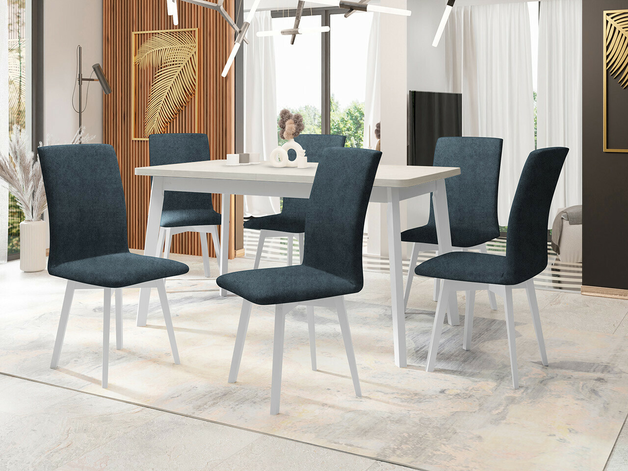 Trpezarijski set Victorville 335 (Belo)