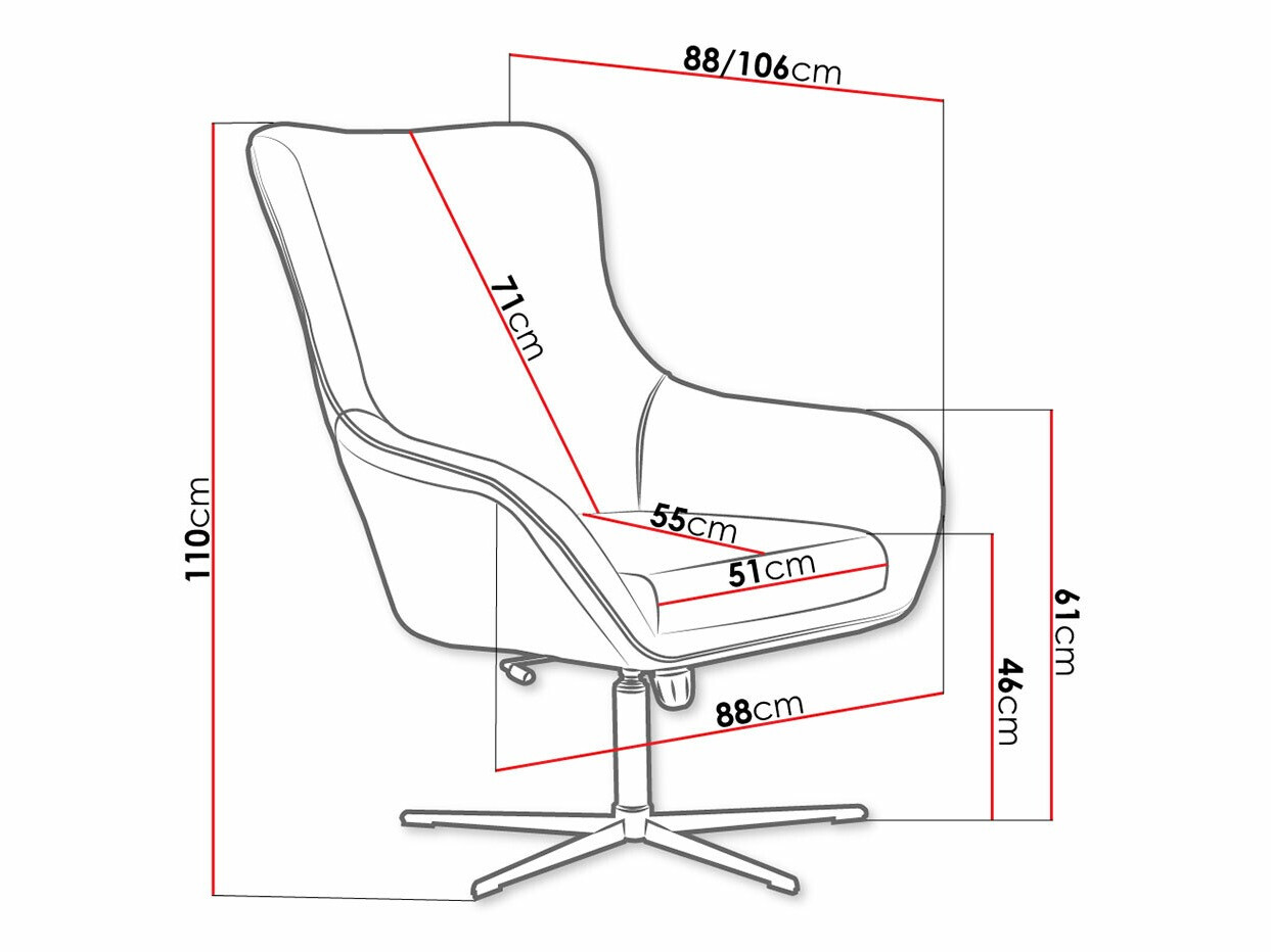 Fotelja Kingston 136 (Velluto 10 + Velluto 20)