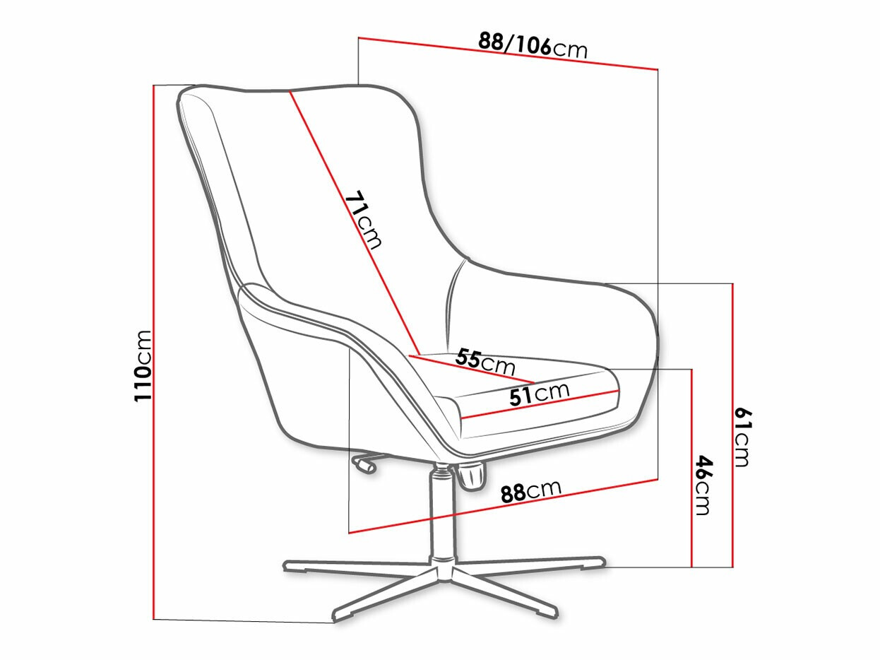 Fotelja Kingston 136 (Velluto 16 + Velluto 20)