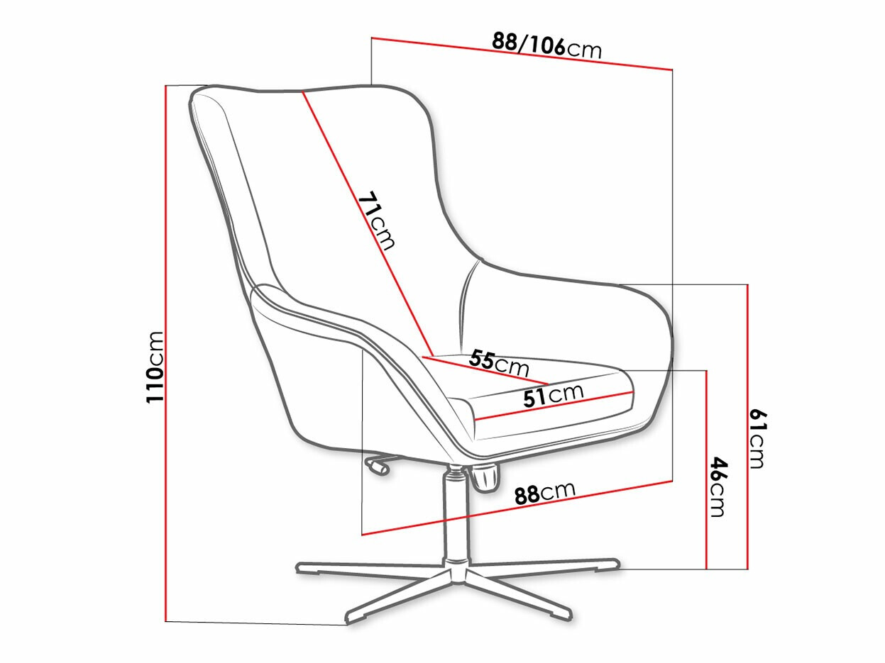 Fotelja Kingston 136 (Velluto 2 + Velluto 20)