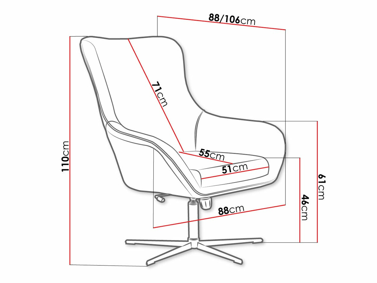 Fotelja Kingston 136 (Velluto 25 + Velluto 20)