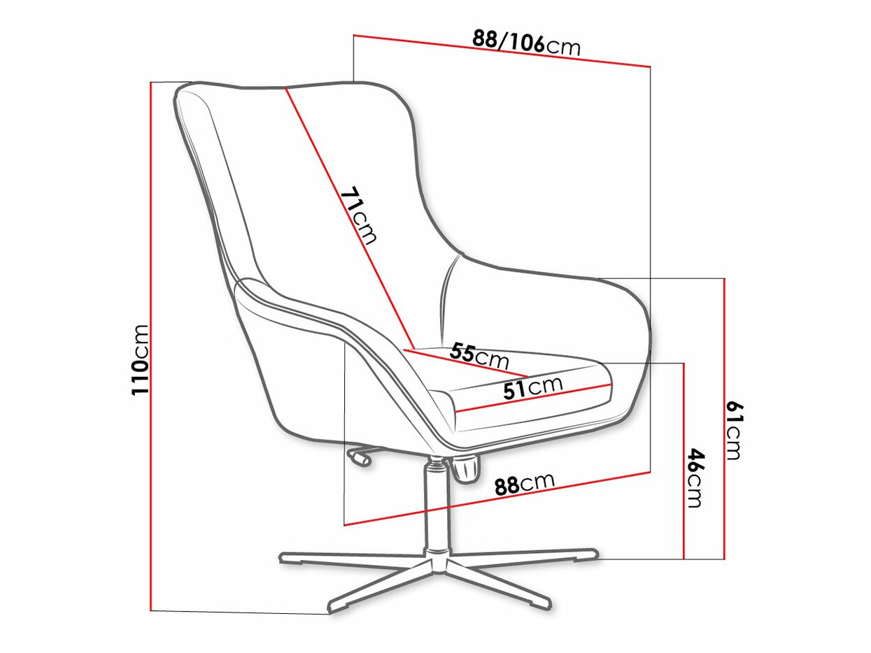 Fotelja Kingston 136 (Velluto 27 + Velluto 20)