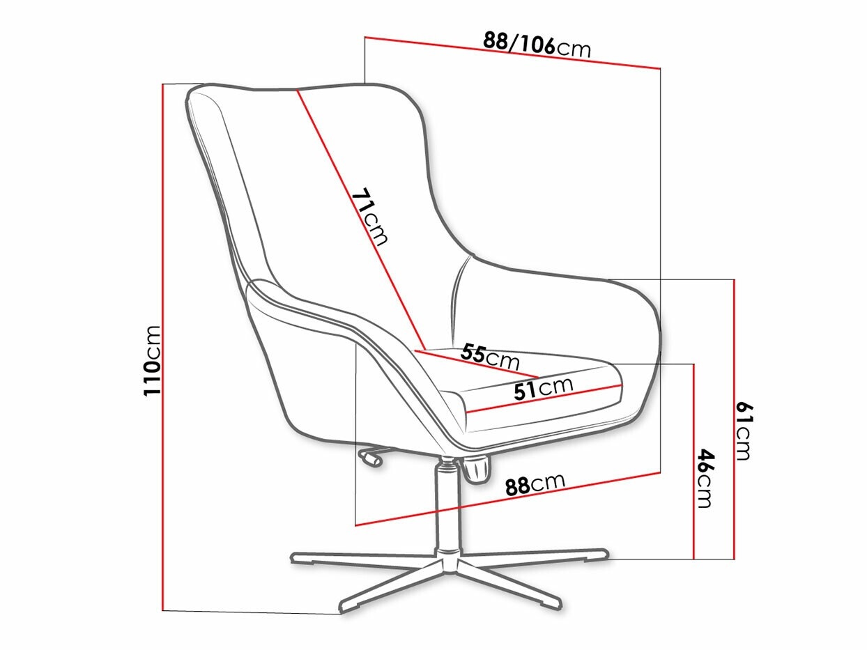 Fotelja Kingston 136 (Velluto 29 + Velluto 20)