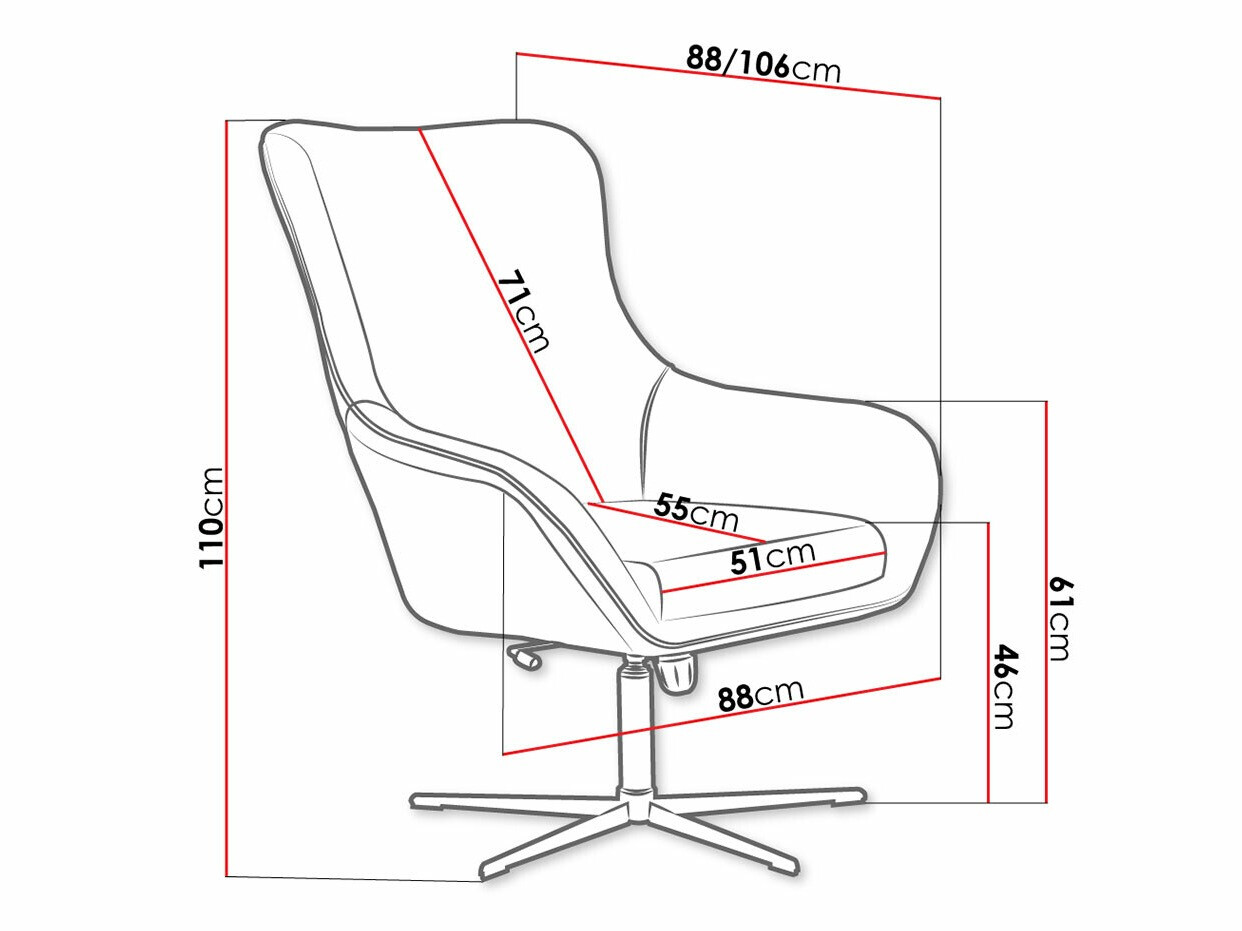 Fotelja Kingston 136 (Velluto 33 + Velluto 20)
