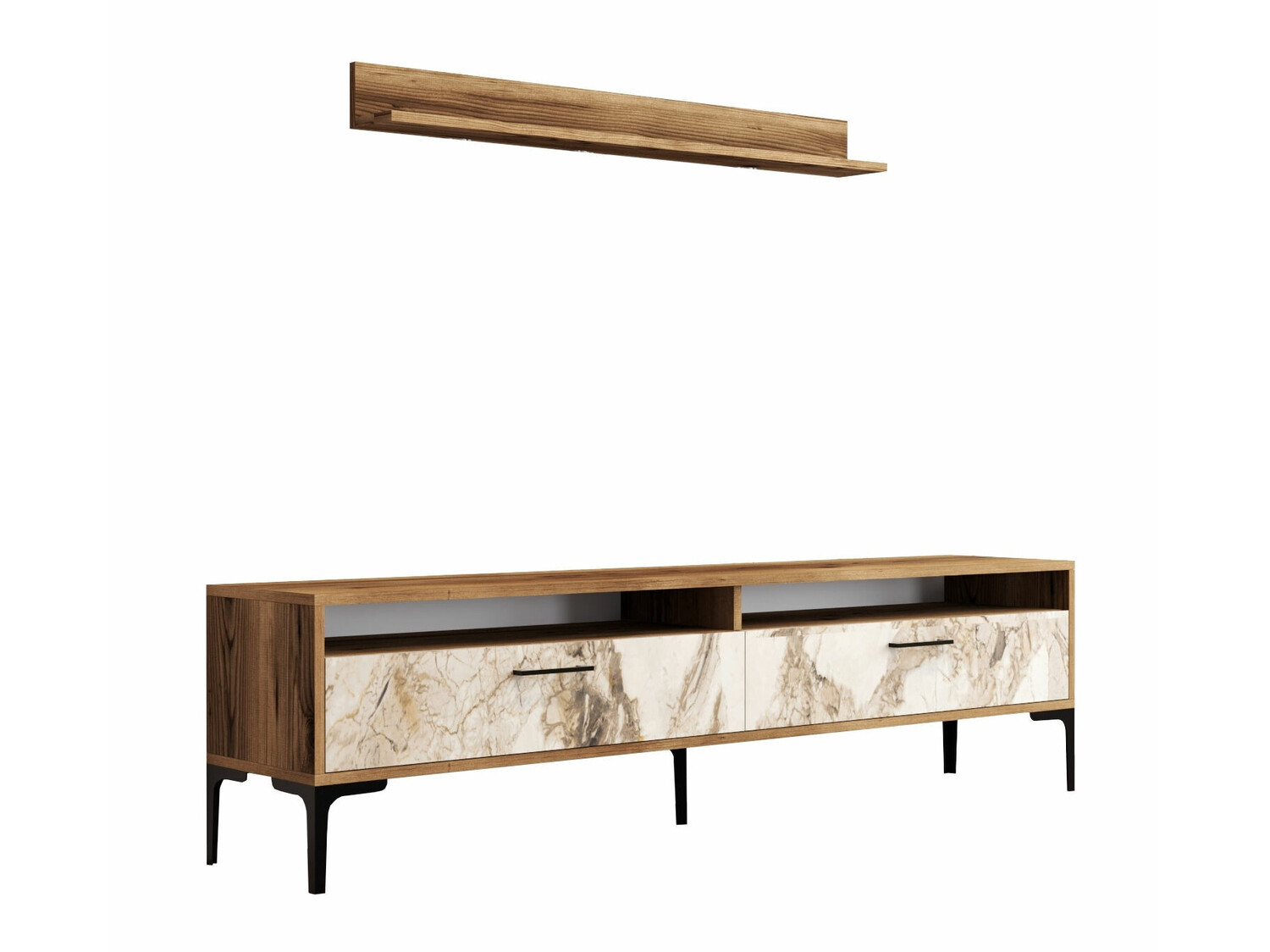 Set za dnevnu sobu Kailua 857 (Orah + Beli mermer)