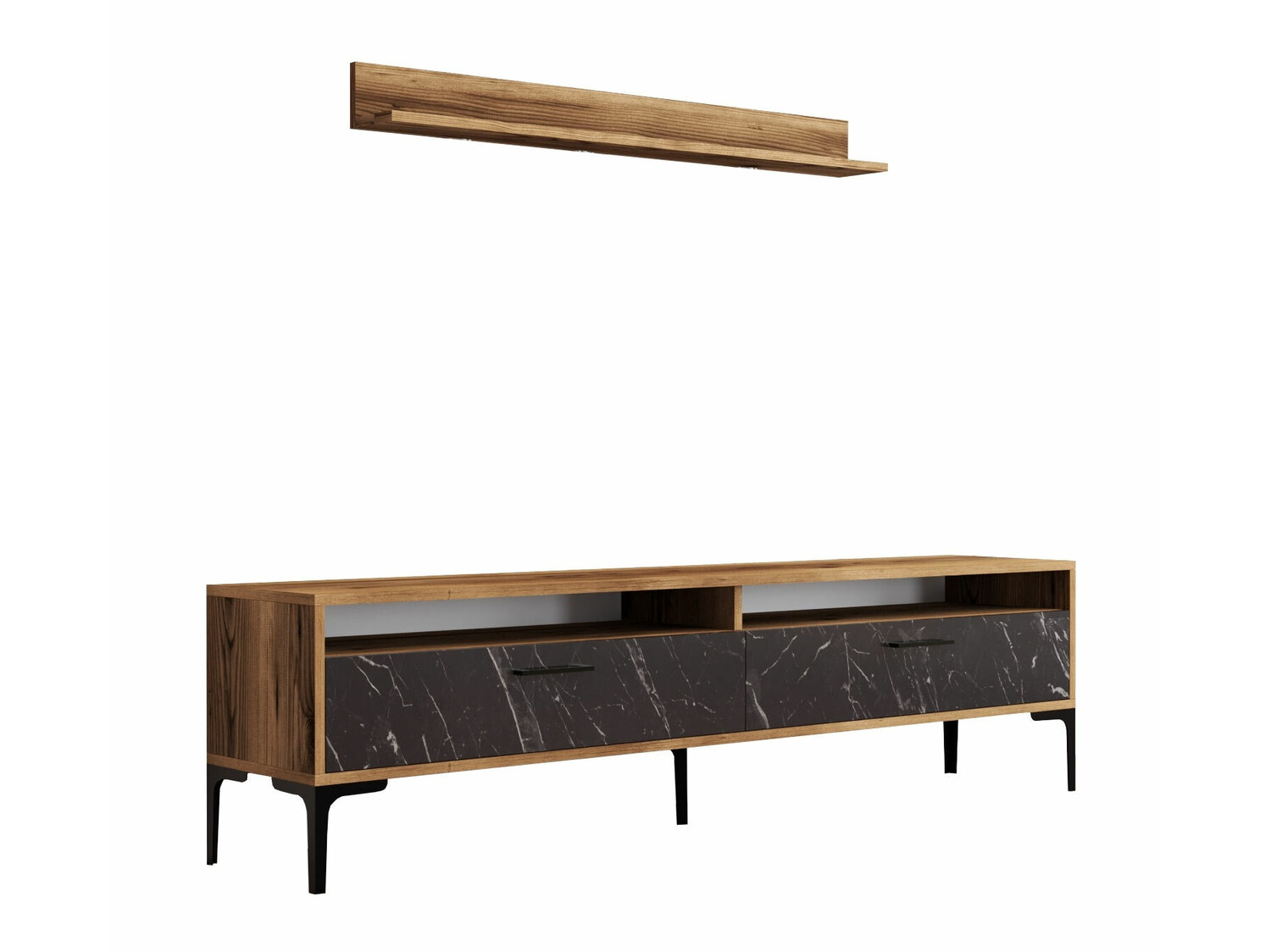 Set za dnevnu sobu Kailua 857 (Orah + Crni mermer)