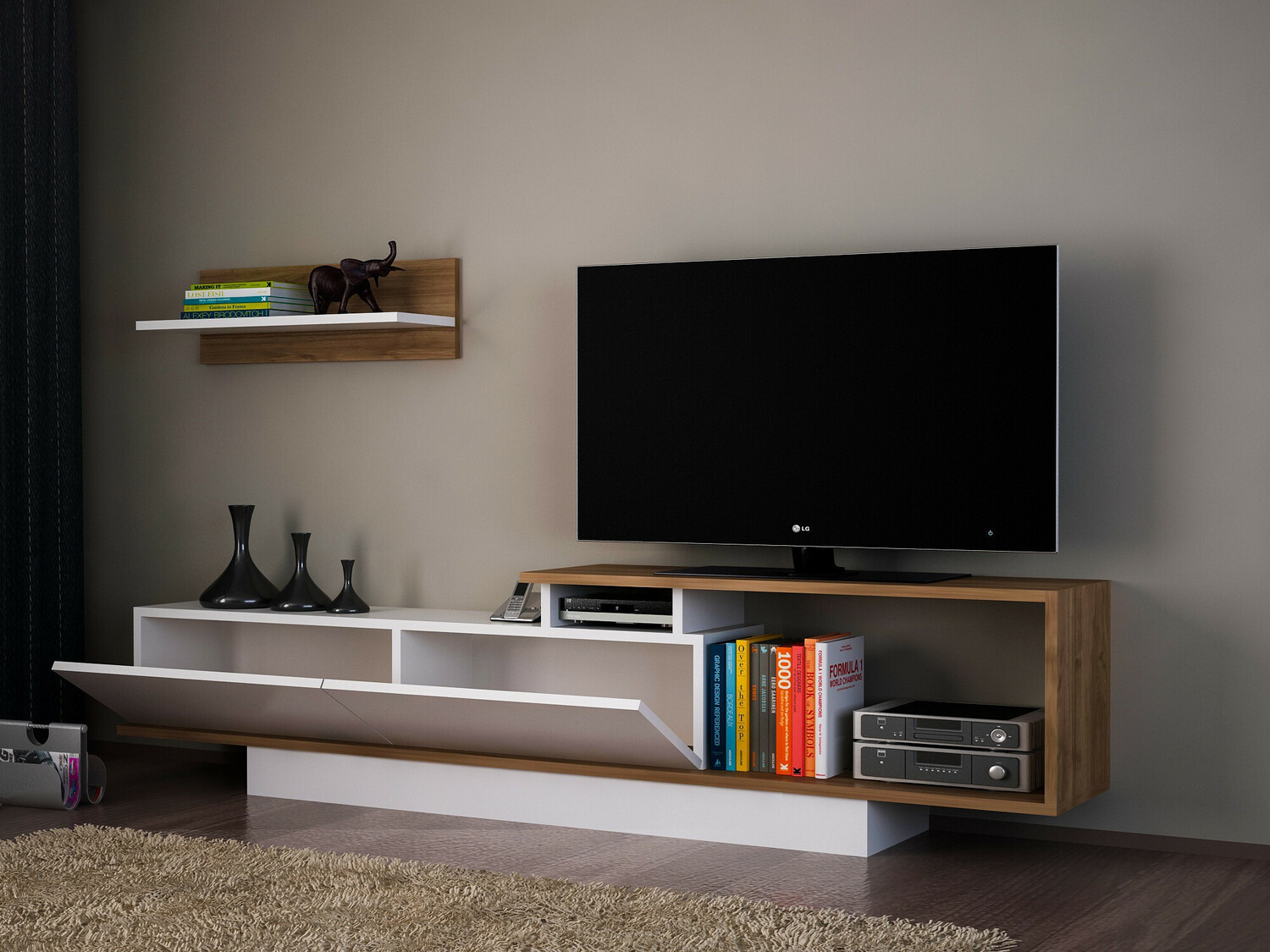 TV komoda Kailua 849 (Belo + Orah)
