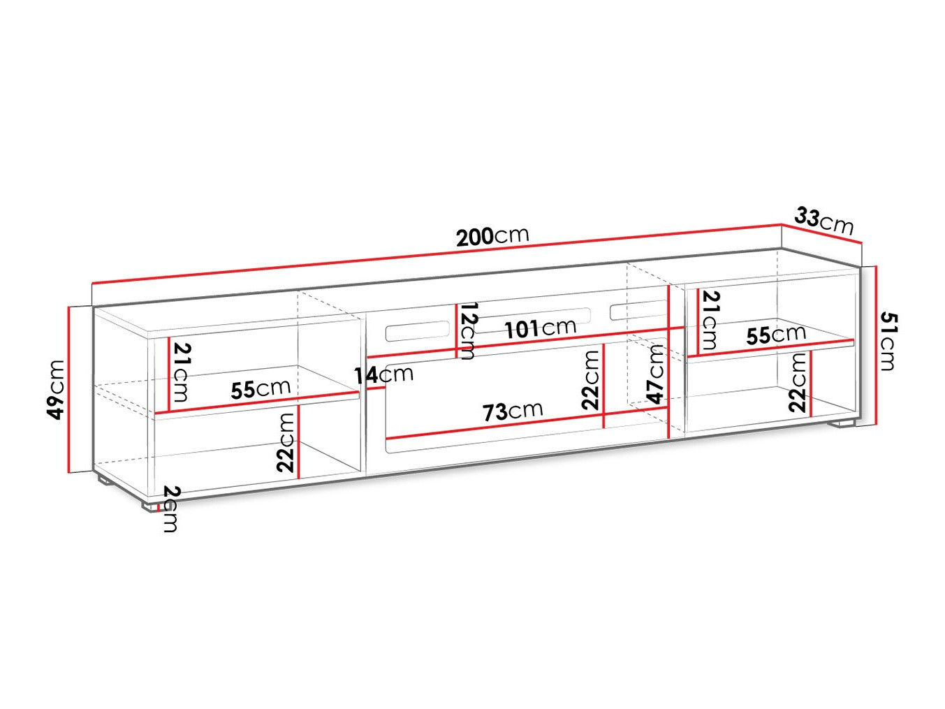 TV sto Charlotte 191 (Crno)