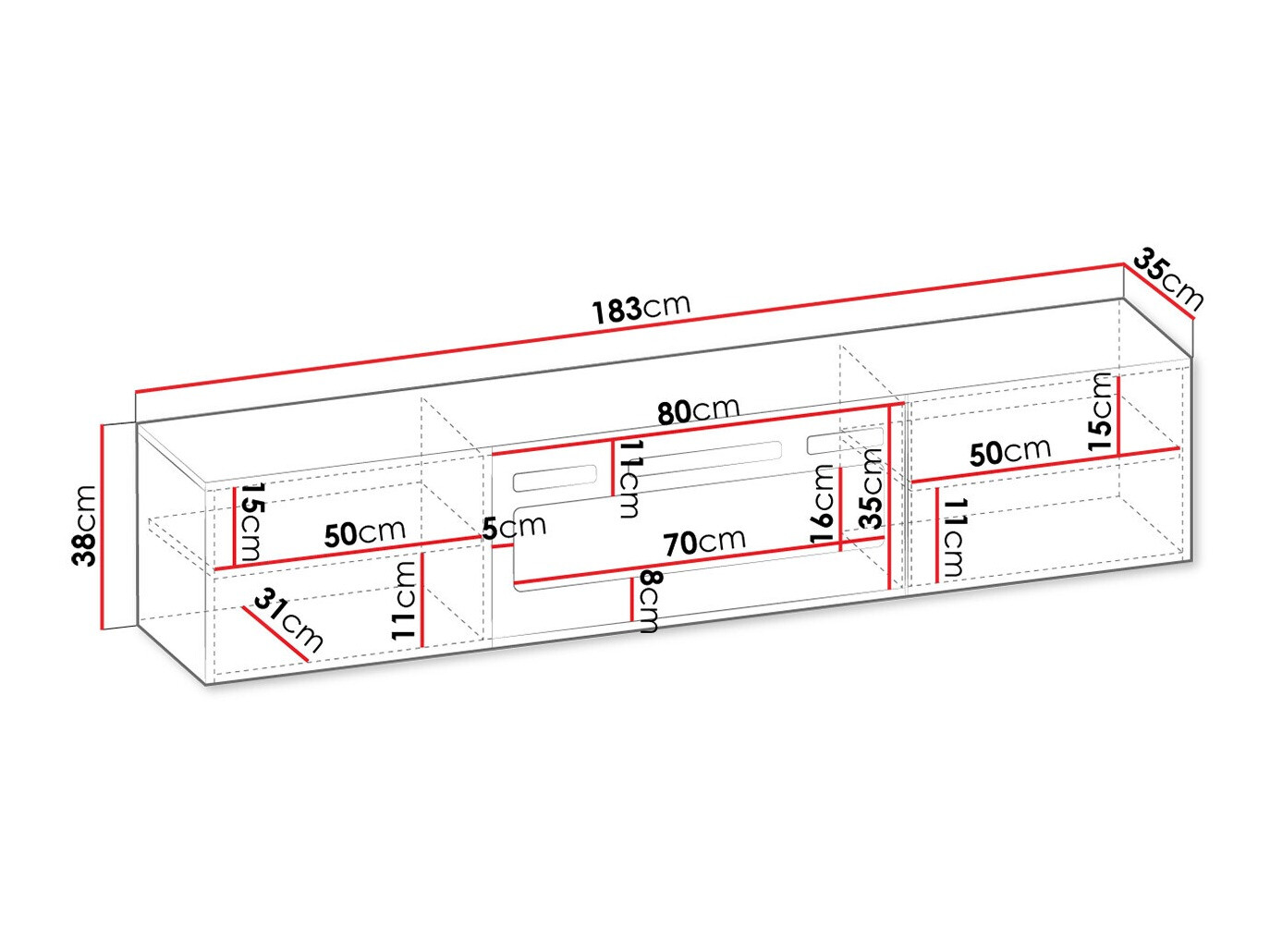 TV sto Charlotte 192 (Crno)