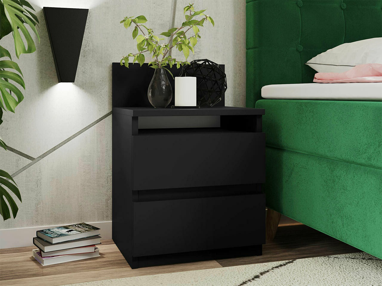 Noćni ormarić Comfivo 157 (Crno)