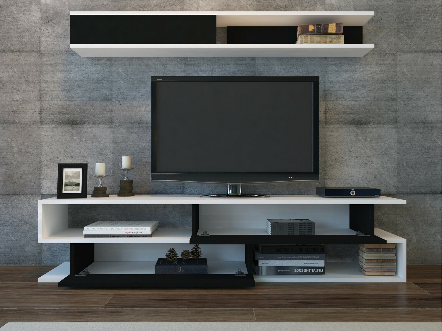 Set za dnevnu sobu Kailua 904 (Crno + Belo)
