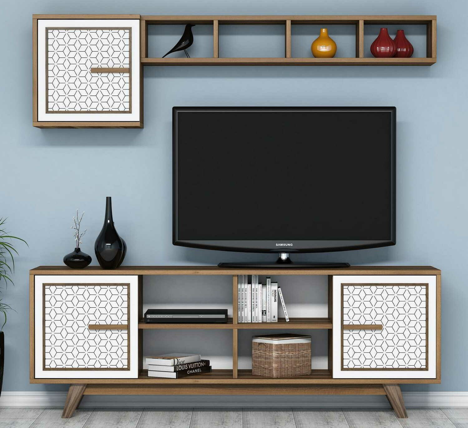 Set za dnevnu sobu Kailua 1590 (Orah + Belo)